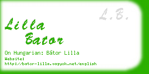 lilla bator business card